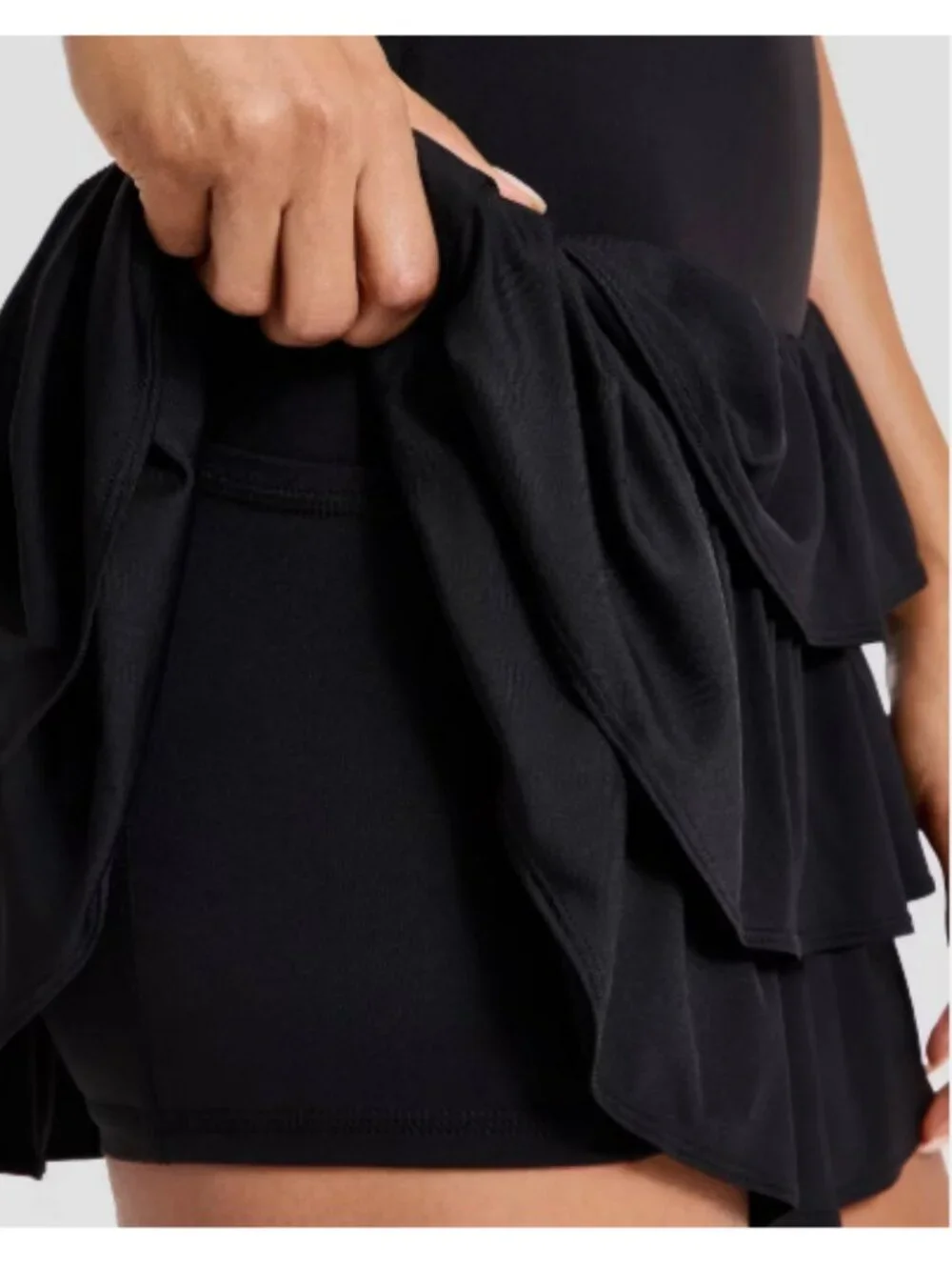 Women's Layered Ruffle Skort JoyLab -Black Medium - Picture 2 of 3